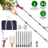 2-In-1 Pole Saw & Fruit Picker With 1.3-9.6Ft Extendable Stainless Steel Pole Manual Tree Pruner With 65Mn Steel Blade Fruit Picking Basket