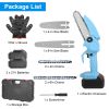 Mini Chainsaw Portable Handheld Cordless Small Chain Saw Battery Powered With 2Pcs 2200Mah Rechargeable Batteries 4In/6In Chains For Pruning