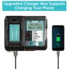 Rapid Charger Replacement Fit For Makita 14.4-18V Battery Bl1860 Bl1830 Bl1850 WithLcd Display Usb Port