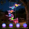 Solar Butterfly 7 Color Changing Wind Chimes For Outside 2Pack Ipx4 Waterproof Outdoor Garden Yard Decor Porch