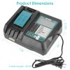 Rapid Charger Replacement Fit For Makita 14.4-18V Battery Bl1860 Bl1830 Bl1850 WithLcd Display Usb Port