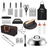 Griddle Accessories Kit Flat Top Grill Accessories 31Pcs Camp Chef With Spatulas Griddle Press Basting Cover Spice Shakers Vegetable Forks