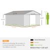 Metal Garden Shed Brown Storage Utility Double Locking Doors for Bike Yard Tools