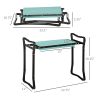 Green Garden Kneeler and Seat Bench - Padded, Foldable Stool with Gardening Knee Pads for Comfortable Planting