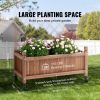 2PCS Raised Garden Bed with Trellis, 60"x13"x61.4" Outdoor Raised Wood Planters with Drainage Holes