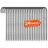 Rebar Stakes, 16-Inch, Heavy-Duty 0.4 in Diameter J Hook, Galvanized Steel Ground Anchors with Chisel Point End & Rust-Resistant Coating
