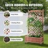2PCS Raised Garden Bed with Trellis, 60"x13"x61.4" Outdoor Raised Wood Planters with Drainage Holes