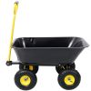 Metal Dumping Cart, 600lb Garden Cart Utility Yard Cart, Black Metal Large Bed,10 Inch Tires, for Lawn, Gardening