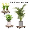 12inch*12inch Square Wooden Plant Cart: Natural Beauty, Easy Mobility, Perfect for Gardening