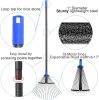 Adjustable Metal Leaf Rake Long Handle, Garden Rakes for Lawns Heavy Duty Leaves with Expandable Head 8-17"