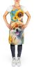 Pomeranian in Sunflowers Apron Cooking Kitchen Server Baking Crafts Gardening for Adult Women Men, Unisex, Large, Multicolor