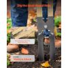Post Hole Digger, Heavy Duty Post Hole Digger with Wood Handle, Manual Hole Digger with Scale Markings and Metal Blade