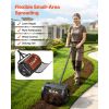 Compost Spreader, 16.5" Wide Peat Moss Spreader with T Shaped Handle, 3 Heights Adjustable, Powder-Coated Steel Garden Peat Moss Roller