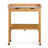 Outdoor Garden Potting Bench Table, Wooden Horticulture Planting Worstation with Metal Tabletop, 2 Drawers, Storage Shelf, 3 Hooks, Natural Wood