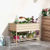 Galvanized Raised Garden Bed Cream Metal Planter Box with Legs Storage Shelf Bed Liner for Efficient Gardening