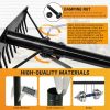 5.4FT Bow Heavy Duty Wide Metal Garden Lawn Rake, 17 Inch Garden Leaf Rake, for Loosening Soil, Raking Leaf, Leveling Rocks, Spreading Mulch Gravel