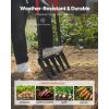 Broad Fork, 5-Tine Pitchfork with Dual Fiberglass Handles, Heavy Duty Garden Fork , Ergonomic U-Shaped Design Broadfork Hand Tiller