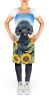 Black Poodle in Sunflowers Apron Cooking Kitchen Server Baking Crafts Gardening for Adult Women Men, Unisex, Large, Multicolor