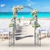 2 in 1 Garden Arbor with Door and Latch for Outdoor Lawn