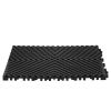 Interlocking Drainage Mat, 12' x 12' Modular Interlocking Cushion, 40 Pcs Splicing Drainage Mats, Non-Slip Black PP Drainage Floor Tile and Shower Mat