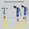 Garden Hose Nozzle, Metal Upgraded High Pressure Water Hose Nozzle, Duty Spray Nozzle with Adjustable, Water Sprayer for Lawn Plants Watering