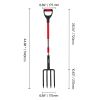 Garden Fork, 4-Tine Gardening Pitchfork with Fiberglass Handle, 45 in Heavy Duty Digging Fork with Y Grip