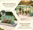 Outdoor Portable Mini Greenhouse Vegetable Gardening with PE Cover And Zippered Door for Growing Plants