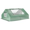 Mini Greenhouse, Small Green House, Garden Planting Shed, Outdoor Flower Planter Warm House with Zipper Windows and Door, Green