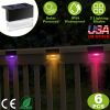 6Pcs Solar Powered Deck Lights Outdoor Acrylic Bubbles Decorative Step Fence Lamp Ip55 Waterproof Warm White/Color Changing Night Lights For Patio Gar
