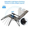 Foldable Zero Gravity Lounge Recliner Chair Dual Side Tray 330Lbs Load 2Pcs Stress Relief Pillow Patio Garage Backyard Lying Chair