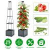 2Pack Raised Garden Bed Boxes With Trellis 56" Tomato Self-Watering Planter Box Indoor Outdoor With 4 Adjustable Heights 10 Clips 65Ft Ties For Climbi