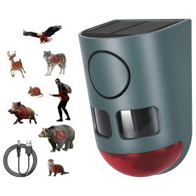 Ultrasonic Solar Motion Activated Animal Repeller 3-In-1 with Ultrasonic Sound Alarm Strobe Light 4 Modes Ip55 Waterproof to remove Varmints