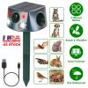 Ultrasonic Solar Animal Repeller Outdoor Mole Snake Squirrel Repellent Waterproof Bird Deer Dog Cat Deterrent With 3 Modes Motion Sensor Vibration Sta