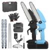 Mini Chainsaw Portable Handheld Cordless Small Chain Saw Battery Powered With 2Pcs 1200Mah Rechargeable Batteries 8In Chains Gloves Goggles