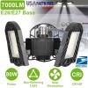 Led Garage Light, Imountek E26/E27 80W 7000Lm 6500K Garage Ceiling Light Deformable Workshop Lamp Die Cast Aluminum Led Ceiling Light Bulbs With 3 Adj
