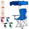 Foldable Canopy Chair Sun Protection 330Lbs Load Folding Seat Cup Holder Camping Backyard Gardening Poolside Travel Picnic
