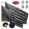 All Black American Flag 3X5Ft Uv Protection Black USA Flag Double Side Printing Fade Resistant with Brass Grommets NO QUARTER