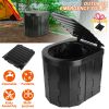 Portable Foldable Emergency Toilet Porta Potty For Car Travel Camping Boating Hiking Emergencies Outside Cleanable with Lid Carry Bag Garbage Bags
