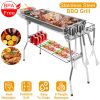 Foldable Bbq Grill Portable Charcoal Barbeque Grill Stainless Steel Bbq Grill For Picnic Camping Backyard Cooking