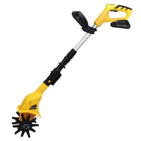 Cordless Garden Tiller Cultivator With 20V Rechargeable Battery 3.93In Width 6.69In Depth 250Rpm Max For Garden Yard Farm Lawn