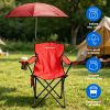 Camping Chair Lightweight Foldable Outdoor Chair With Cup Holder Detachable Sun Canopy Carrying Bag 330Lbs Max Load Backyard Garden Garages