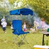 Foldable Canopy Chair Sun Protection 330Lbs Load Folding Seat Cup Holder Camping Backyard Gardening Poolside Travel Picnic