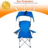 Foldable Canopy Chair Sun Protection 330Lbs Load Folding Seat Cup Holder Camping Backyard Gardening Poolside Travel Picnic