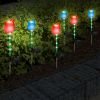 Solar Powered Tulip Garden Light Windmill Waterproof Landscape Stake Lamp Decorative Lawn Lights Garden Yard Driveway Walkway Patio