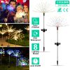 Solar Powered Starburst / Firework Lights 240 Led Garden Path Decor Lights 2Pcs