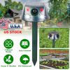 Ultrasonic Solar Animal Repeller Outdoor Mole Snake Squirrel Repellent Waterproof Bird Deer Dog Cat Deterrent With 3 Modes Motion Sensor Vibration Sta
