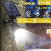 Solar Spotlight 2Pcs Outdoor Waterproof Dusk To Dawn Light Wall Path Lawn Garden Lamp