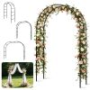 2Pack 7.87Ft H X 4.59Ft W Adjustable Metal Garden Arches Diy Outdoor Trellis For Climbing Plants Wedding Arch Decoration Iron Arbor For Backyard Garde