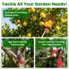 2-In-1 Pole Saw & Fruit Picker With 1.3-13Ft Extendable Stainless Steel Pole Manual Tree Pruner With 65Mn Steel Blade Storage Basket Bag