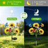 Solar Sunflower Lights Outdoor Waterproof Warm White Lights With 2 Lighting Modes Ip44 Decorative Solar Flower Lights For Yard Patio Porch Garden